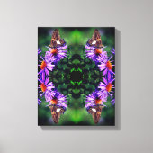 アスター絵を描フラワー抽象芸術上のレディーバタフライ キャンバスプリント (正面)