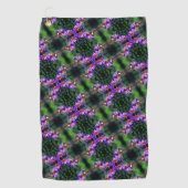 アスター絵を描フラワー抽象芸術上のレディーバタフライ ゴルフタオル (正面)