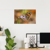 アスター色彩の鮮やかポスターに蝶のレディ ポスター (ホームオフィス)