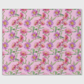 アスター誕生日9月水彩の花 ラッピングペーパー (フラット)