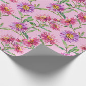 アスター誕生日9月水彩の花 ラッピングペーパー (角)