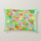 アスター&コーン花と熱帯葉の水彩 アクセントクッション (裏面)