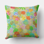 アスター&コーン花と熱帯葉の水彩 クッション (裏面)