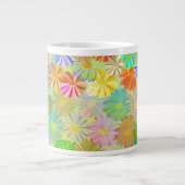 アスター&コーン花と熱帯葉の水彩 ジャンボコーヒーマグカップ (正面)
