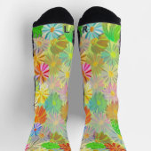 アスター&コーン花と熱帯葉の水彩 ソックス (上部)