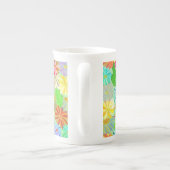 アスター&コーン花と熱帯葉の水彩 ボーンチャイナマグカップ (裏面)