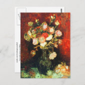 アスター&フロックスファン付き花瓶ゴッホファインアート ポストカード (正面/裏面)