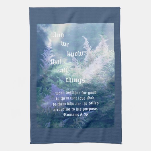 アスティルベブルーミストローマ8:28 キッチンタオル (縦)