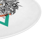 アステカで幾何学的なライオンのポートレート カッティングボード (角)