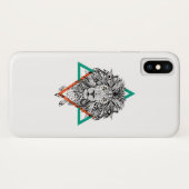 アステカで幾何学的なライオンのポートレート Case-Mate iPhoneケース (裏面(横))