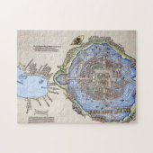 アステカで重要なTenochtitlanの旧式な地図 ジグソーパズル (横)
