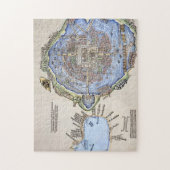 アステカで重要なTenochtitlanの旧式な地図 ジグソーパズル (縦)