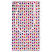 アステカなシェブロンのカラフルパターン スモールペーパーバッグ (正面)