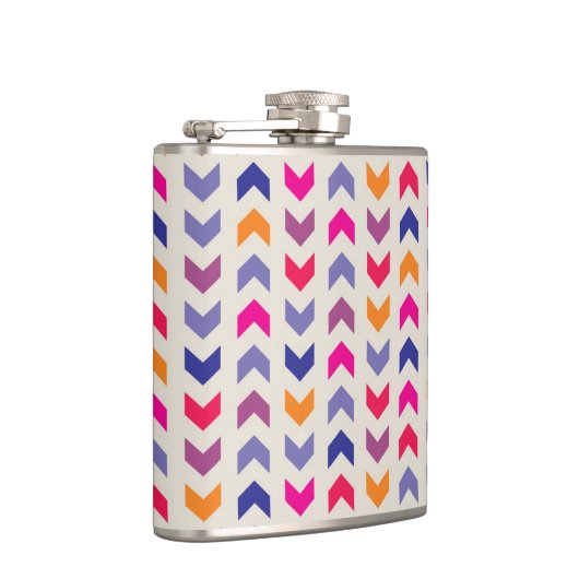 アステカなシェブロンのカラフルパターン フラスク (右)
