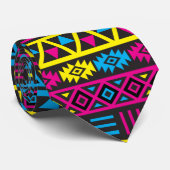 アステカなスタイルの繰り返しパターン- CMY及び黒 ネクタイ (ロール)