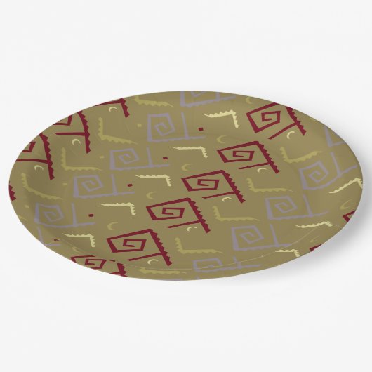 アステカなネイティブアメリカンのデザインの紙皿 ペーパープレート (アングル)