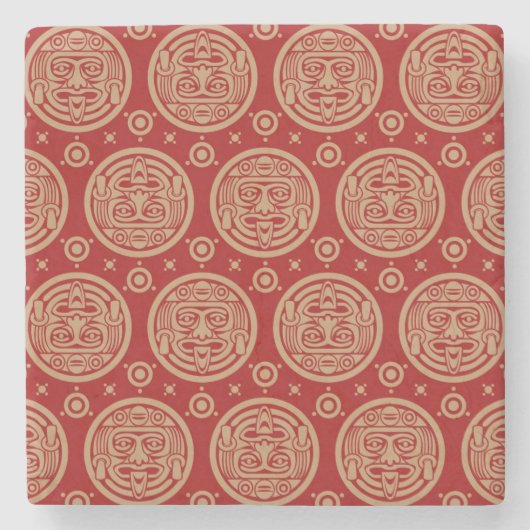 アステカなパターン ストーンコースター (正面)