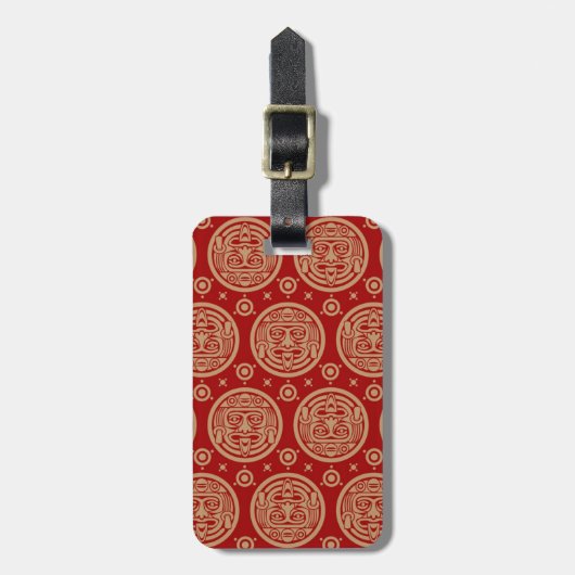 アステカなパターン ラゲッジタグ (正面縦)