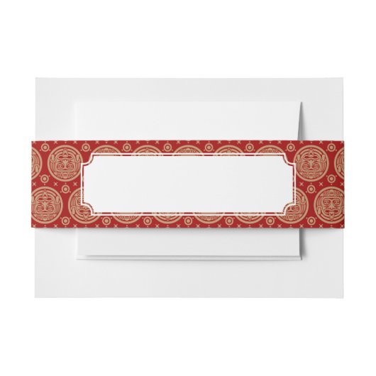 アステカなパターン 招待状ベリーバンド (正面例)