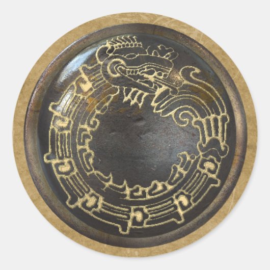 アステカなヘビ ラウンドシール (正面)