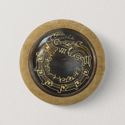 アステカなヘビ 缶バッジ (正面)