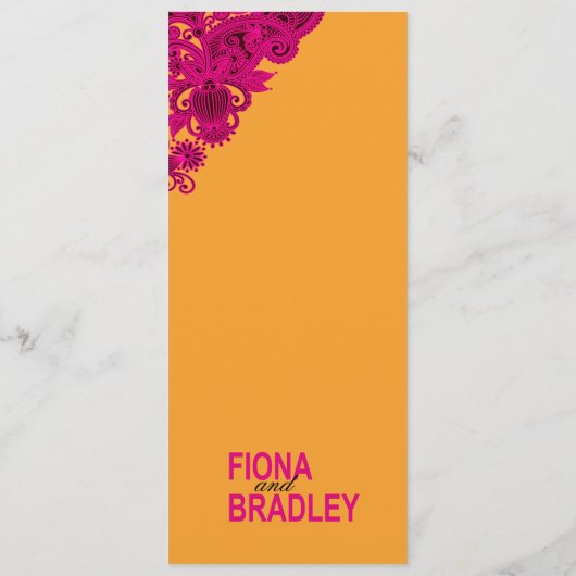 アステカなペイズリーの夕食メニュー暗い赤紫色のネクタリン メニュー (裏面)