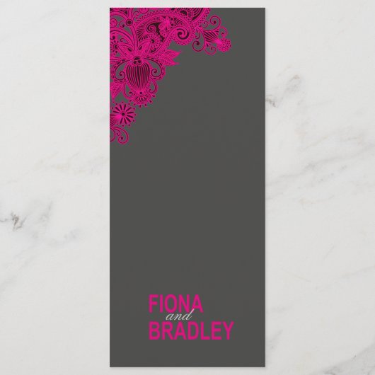 アステカなペイズリーの夕食メニュー-暗い赤紫色の木炭 メニュー (裏面)