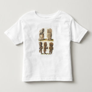 アステカな偶像、メキシコ(多色石版) トドラーTシャツ
