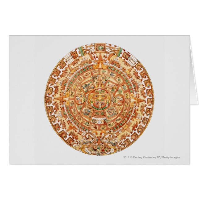 アステカな太陽の石のイラストレーション (正面横)