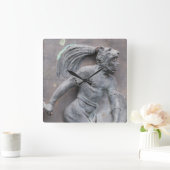 アステカな戦士の石造りに切り分けること スクエア壁時計 (ホーム)