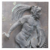 アステカな戦士の石造りに切り分けること タイル (正面)