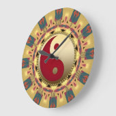 アステカな日光のYinYangの風水の家の装飾の時計 ラージ壁時計 (傾斜)