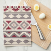アステカな本質のPtn IIIbのクリーム色の暗灰色の赤 キッチンタオル (四つ折り)