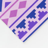 アステカな本質IIパターンは青い紫色を飾ります フリースブランケット (角)