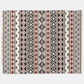 アステカな本質IIパターン白黒の灰色 フリースブランケット (正面(横))