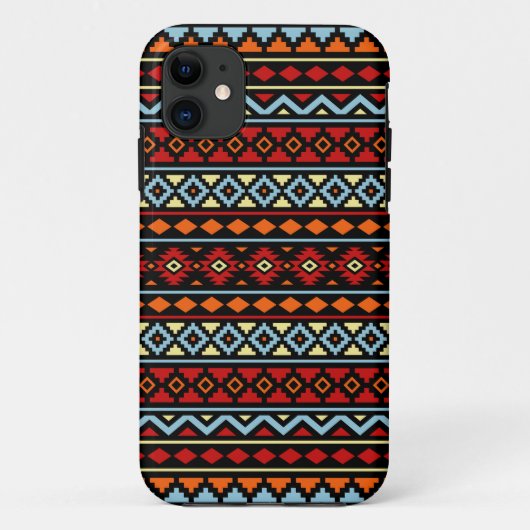 アステカな本質II Ptnの赤く青いオレンジ黄色Blk Case-Mate iPhoneケース (裏面)