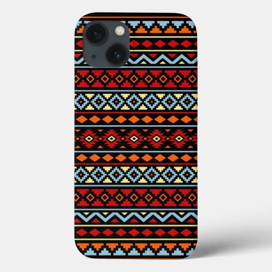 アステカな本質II Ptnの赤く青いオレンジ黄色Blk Case-Mate iPhoneケース (裏面)