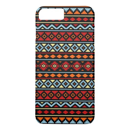 アステカな本質II Ptnの赤く青いオレンジ黄色Blk Case-Mate iPhoneケース (裏面)