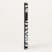 アステカな様式化された大きいパターンII黒く青い白 Case-Mate iPhoneケース (裏面/右)