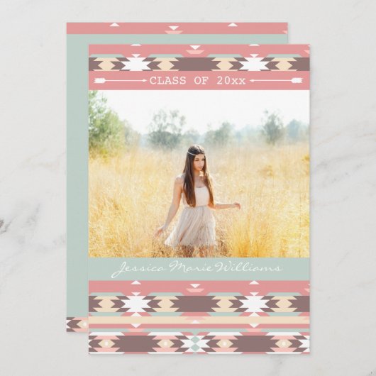 アステカな種族の卒業のパーティの招待状 招待状 (正面/裏面)