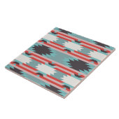 アステカな種族パターンネイティブアメリカンの赤い青 タイル (側面)