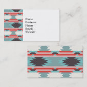 アステカな種族パターンネイティブアメリカンの赤い青 名刺 (正面/裏面)