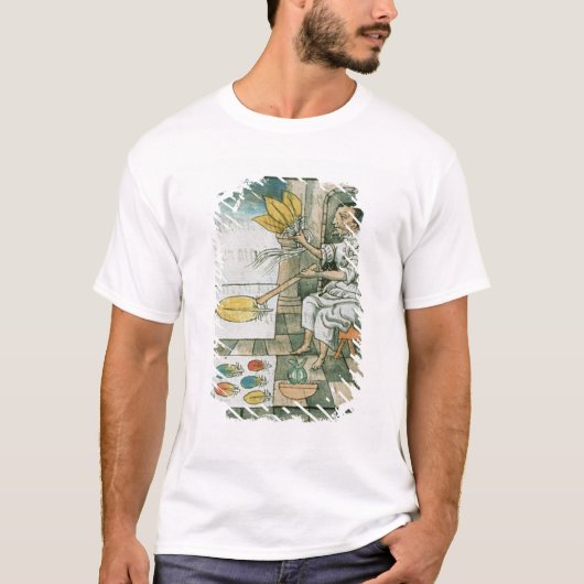 アステカな羽の職人 Tシャツ (正面)