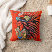 アステカな鳥のダンサーのネイティブアメリカンの装飾用クッション クッション (ブランケット)