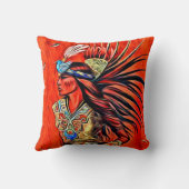 アステカな鳥のダンサーのネイティブアメリカンの装飾用クッション クッション (裏面)