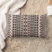 アステカな(v)本質II Ptnの白黒の灰色の赤い砂 ランバークッション (ブランケット)