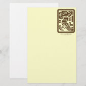 アステカなCuauhtli -ワシ(ブラウン)の文房具 便箋 (正面/裏面)