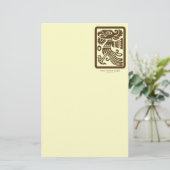 アステカなCuauhtli -ワシ(ブラウン)の文房具 便箋 (スタンド正面)