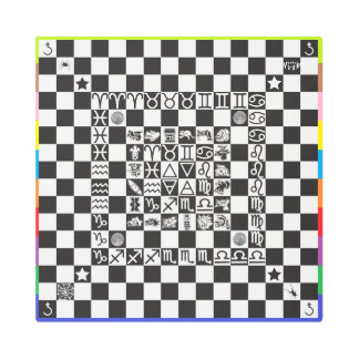 アステカなEnochianの魔法のチェス盤W/Coloredのボーダー メタルプリント