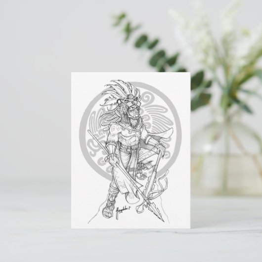 アステカのジャガー戦士 ポストカード (スタンド正面)